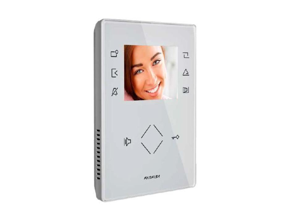 Monitor de color blanco de montaje superficial a colores con LCD de 3,5''